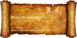 Mensik Amadé névjegykártya